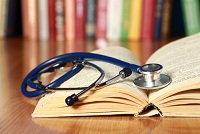 books with a stethoscope
