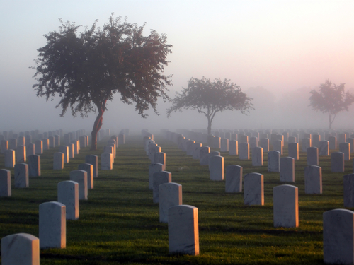 cemetry at sunrise