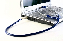 computer and stethoscope